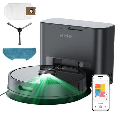 Redkey R10 & R11 2-in-1 Robot Vacuums with Automatic Mopping, Advanced LiDAR Navigation, Powerful 4000 Pa Suction, and Large 4L Dust Bag for Effortless Cleaning.